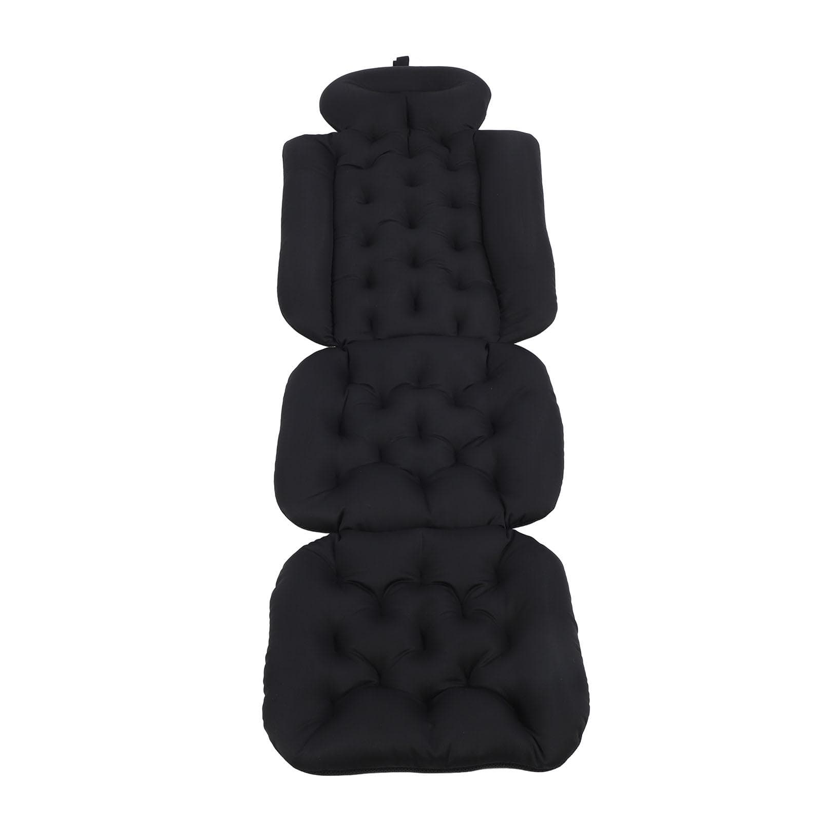 Adult Full Body Bath Pillow Prevent Slipping Detachable Washable Bathtub Cushion with Strong black