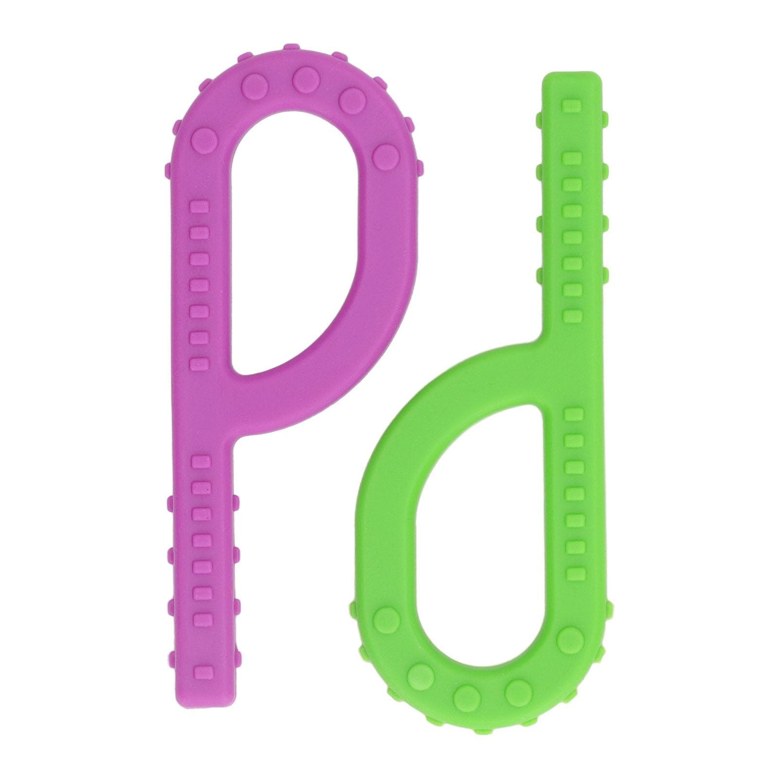 2pcs Baby P Shaped Teething Stick Kid Gum Relief Soft Elastic Silicone Sensory Chew Tube Toy for