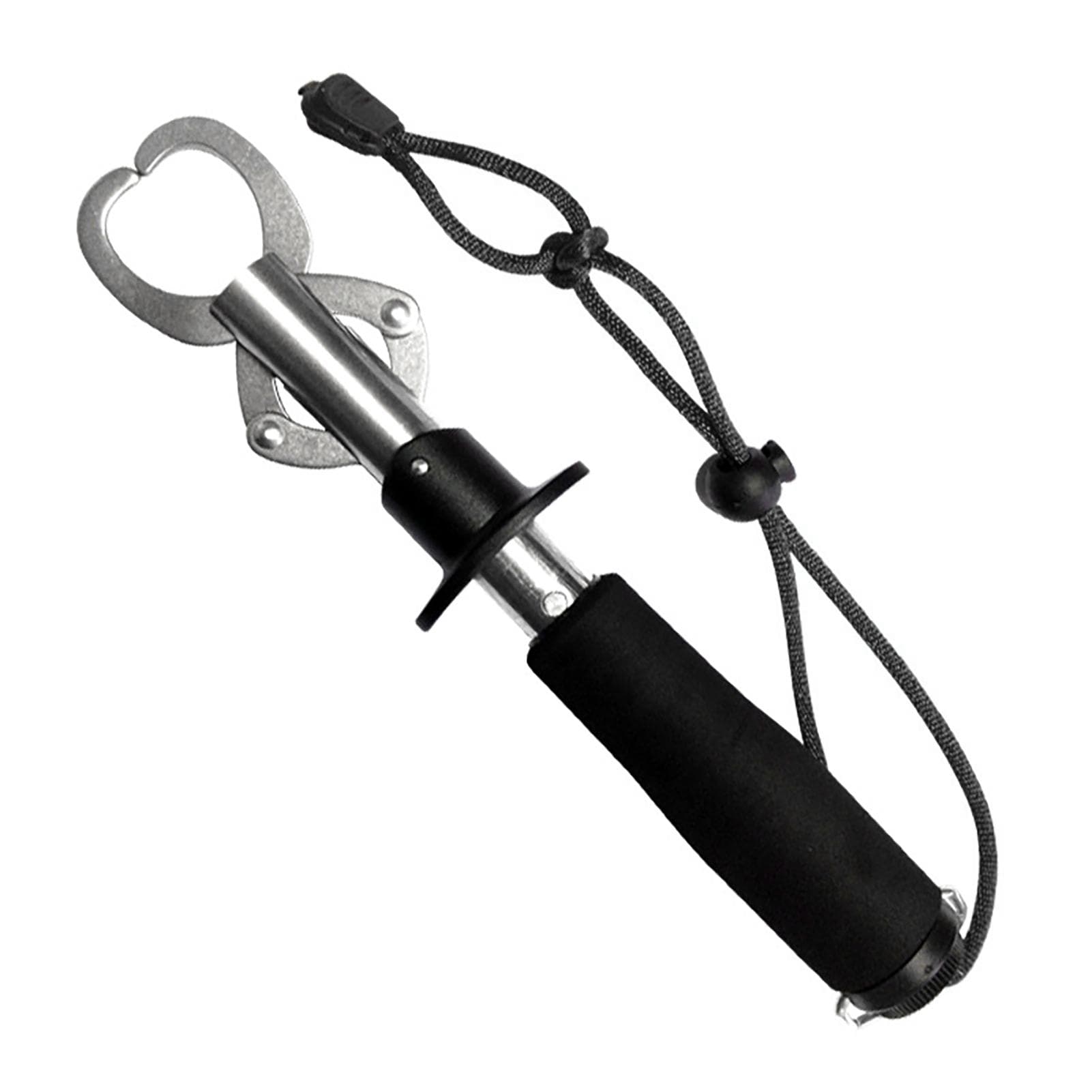 Fish Lip Gripper Fish Scales Professional Fish Holder Stainless Steel Fish Lip Grabber with 25KG black