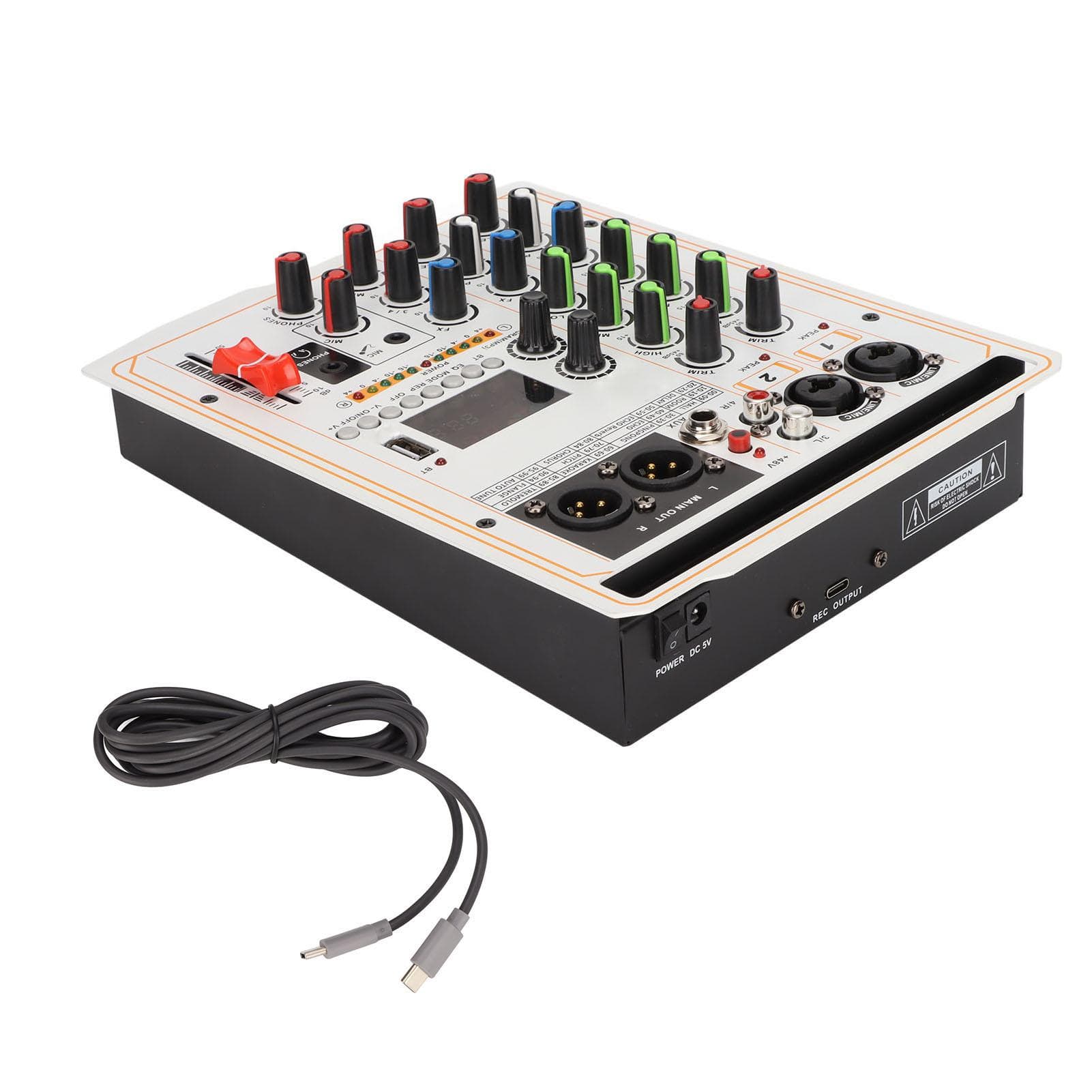 4 Channel Mixer Multifunction 48V Power Stereo Recording 4 Channel Mixing Console 100‑240VUS Plug EU Plug