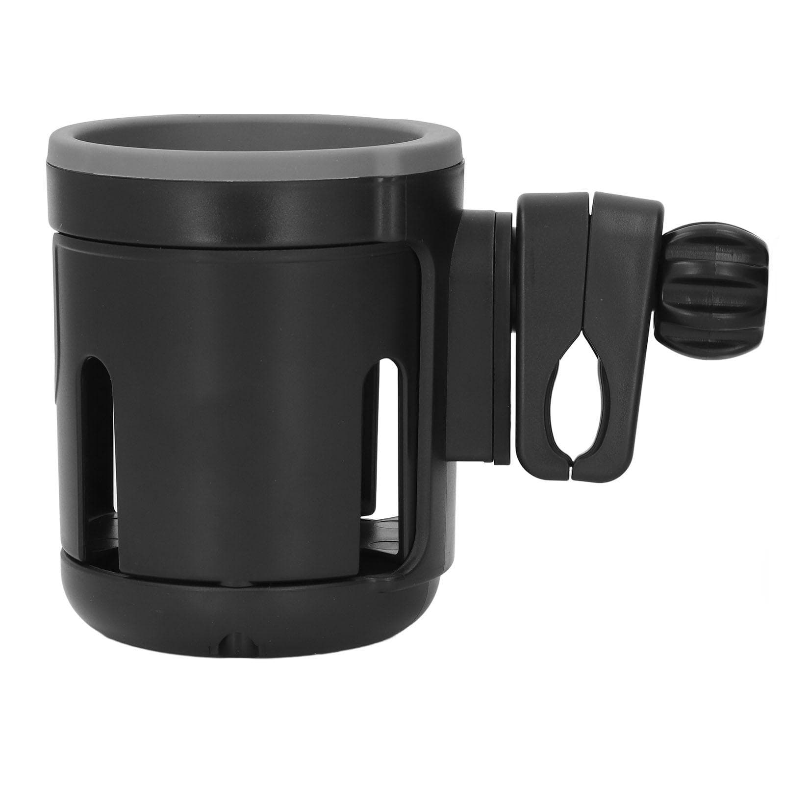 2 in 1 Stroller Cup Holder Foldable Anti Slip 360 Deg Adjustable Double Bottle Holder for Treadmill