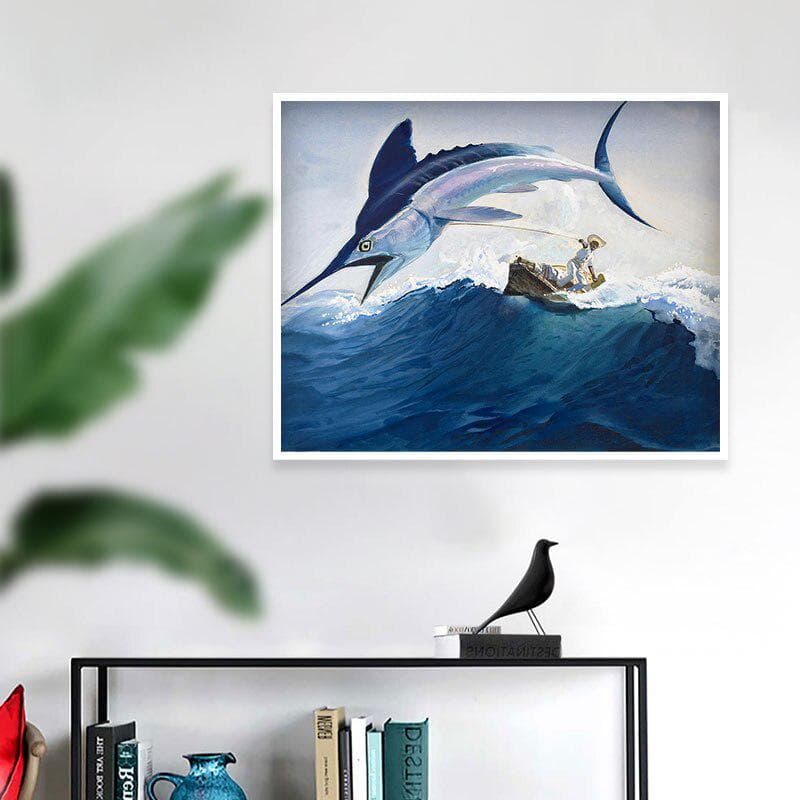 Diamond Embroidery Animals Mosaic Painting Fish 5D DIY Diamond Painting Fish Full Round Drill Decor 20X30CM