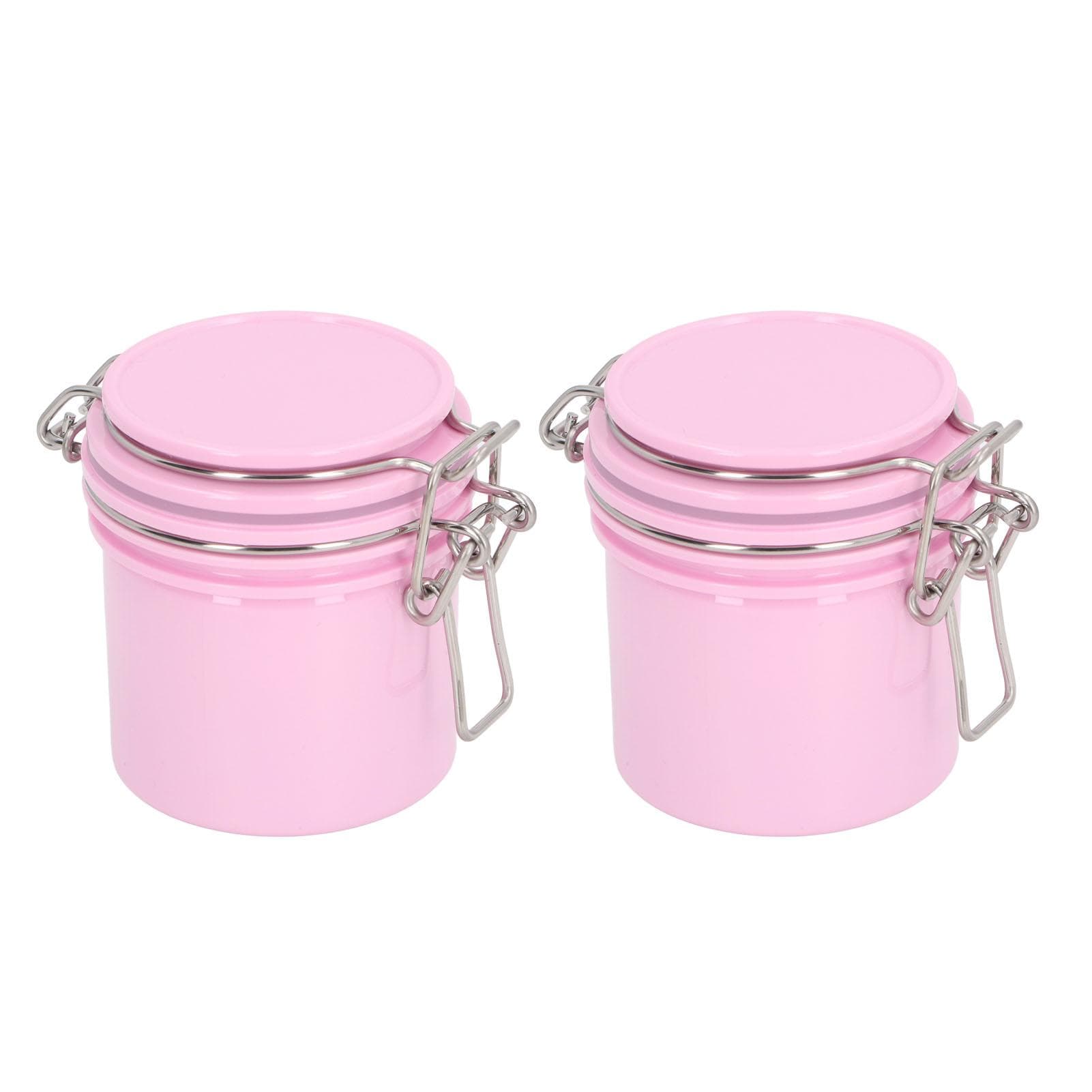 2pcs Eyelash Glue Storage Jar Sealing Buckle Large Capacity Glue Storage Container for Eyelash pink