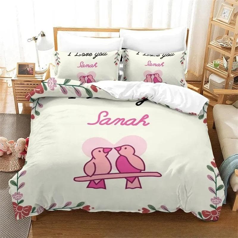 3D Print Sanah Bedding Set,Duvet Cover Comforter Bed Set Quilt Cover Pillowcase,King Queen Twin Size Boys Girls Adults 70x133cm 2pcs