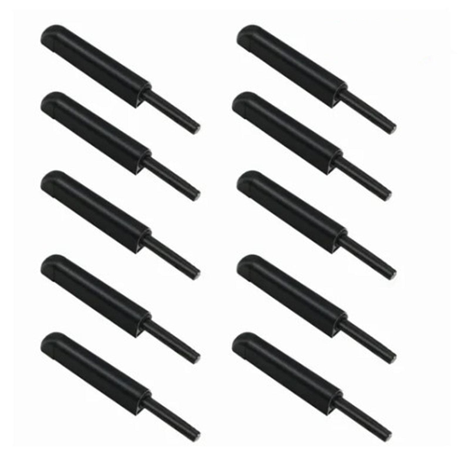 10 Pcs Cabinet Door Rebounder Handleless Black Aluminum Alloy Rebounding Magnetic Latch