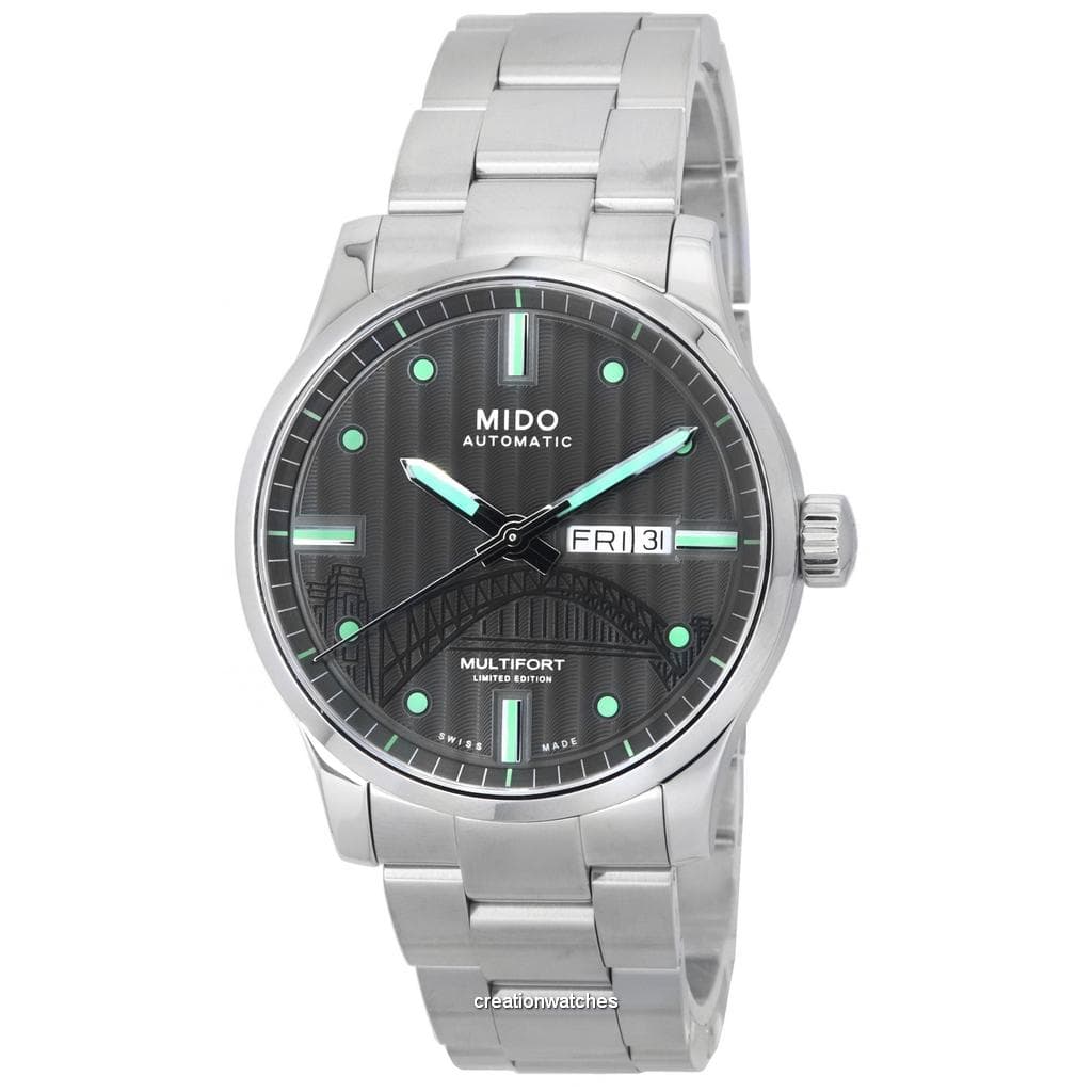 Mido Multifort IBA Limited Edition Anthracite Dial Automatic M005.430.11.061.81 M0054301106181 100M Men's Watch black
