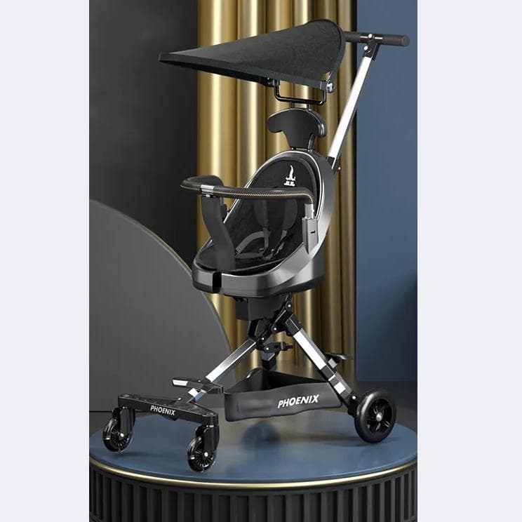 Baby Stroller Children's Travel Tools Foldable Lightweight Stroller Children's Tricycle Mother Travel Essential Tools 55.5*36*47.5cm black