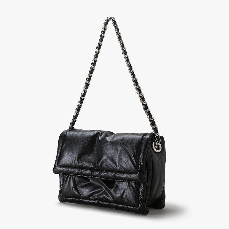Soft and Glutinous Toast Bag, Large Capacity, High-end Feel, Chain Tote Underarm Bag, Women's Single-shoulder Crossbody Bag black