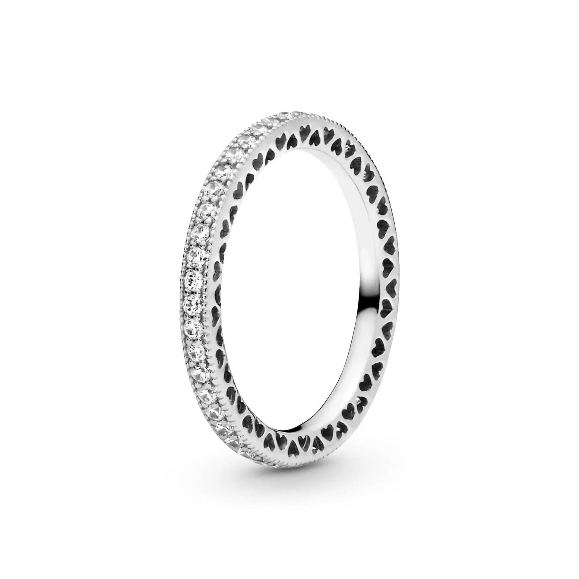 925 Sterling Silver Classic Dazzling Crown Round Hearts Ring Exquisite Women's Light Luxury Charm Ring Jewelry Gift 5&cubic zirconia red