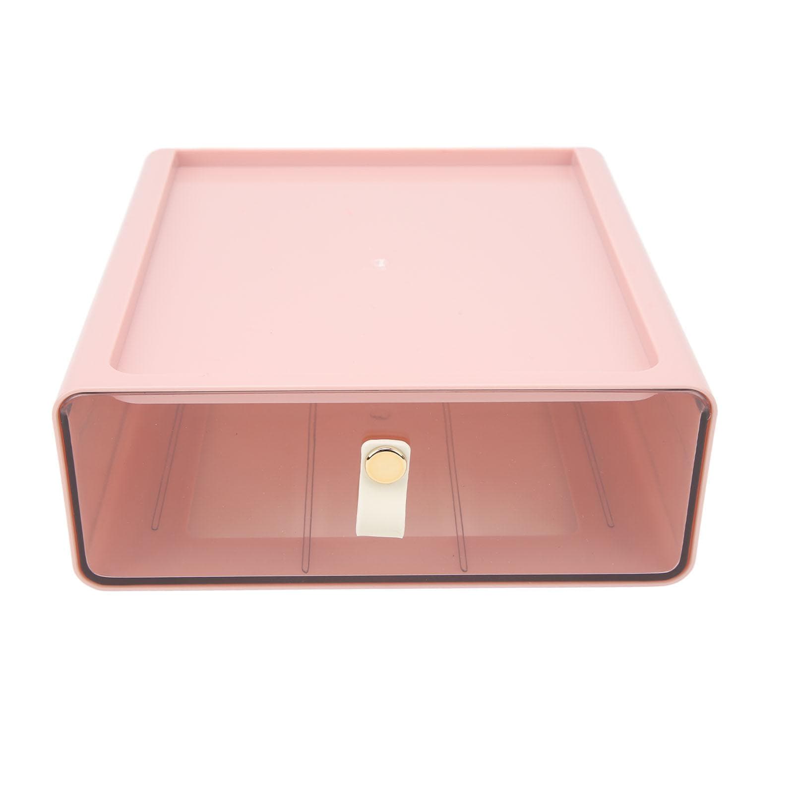 Clear Drawer Storage Box Large Capacity Desktop Drawer Storage Container Organizer for Office Pink pink