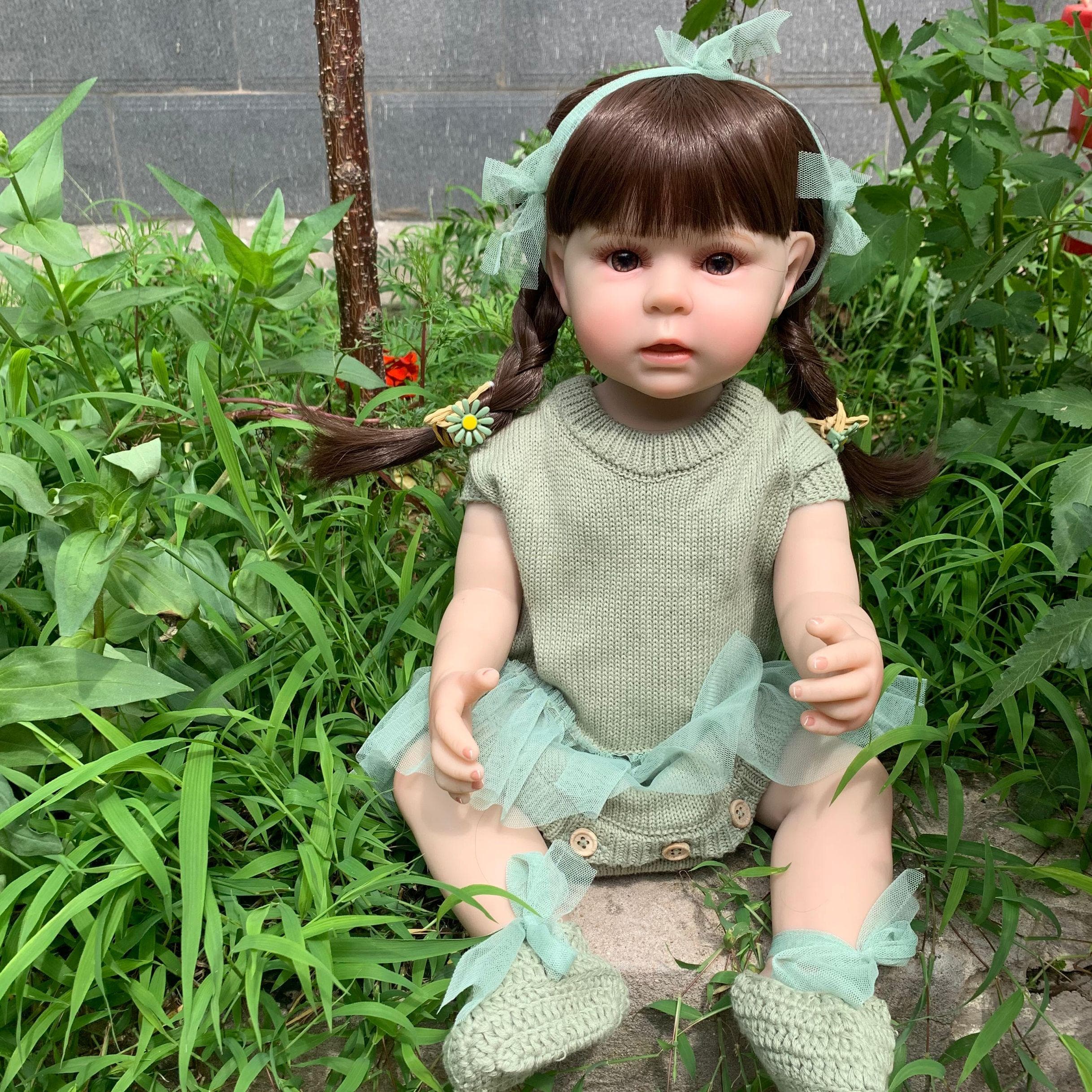 Lifelike 55 CM Soft Silicone Reborn Baby Girl Doll Bebe Toy Realistic Princess Toddler Christmas or Birthday Gift