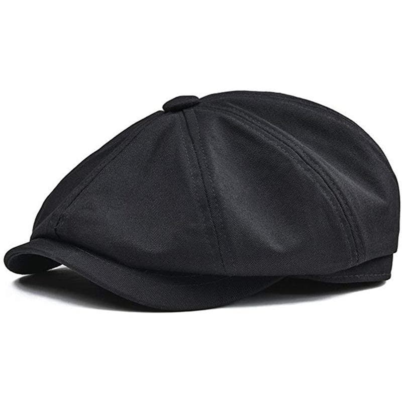 Cotton Beret Men Newsboy Hat Women Fashion Berets Cotton Flat Cap Hats XL black