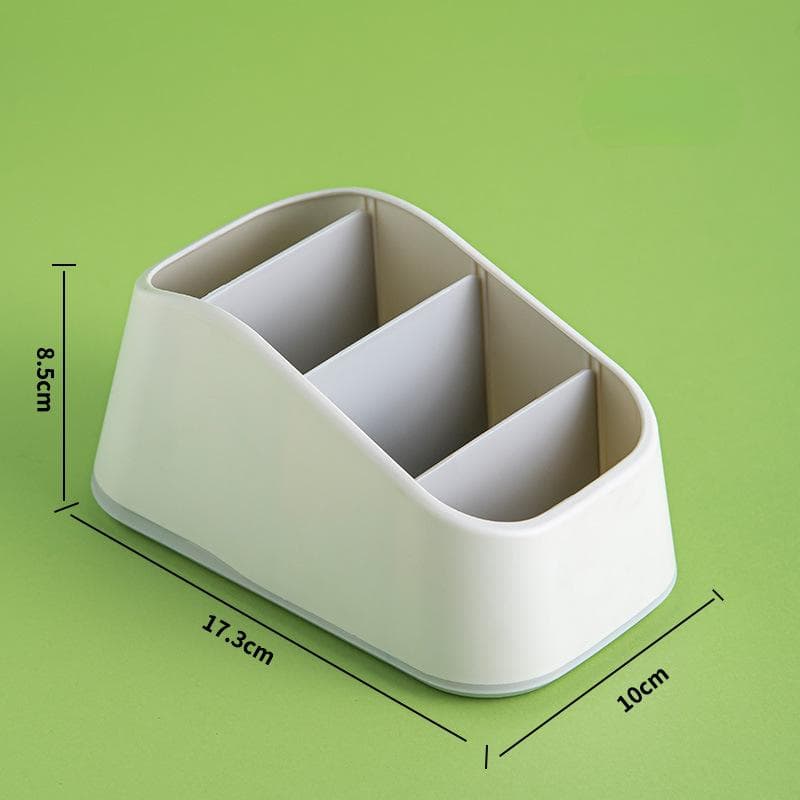 Remote Control Holder 4 Slot Desktop Storage Box TV Remote Control Trapezoidal Basket Stationery Organizer Case For Home grey