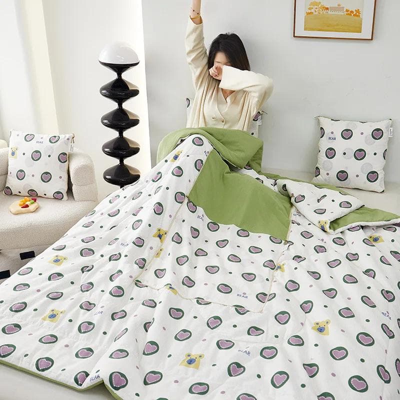 Four Seasons Nordic Deer Pillow By Home Sofa Pillow Wind Pillow Quilt Dual-use Two-in-one 40x40cm
