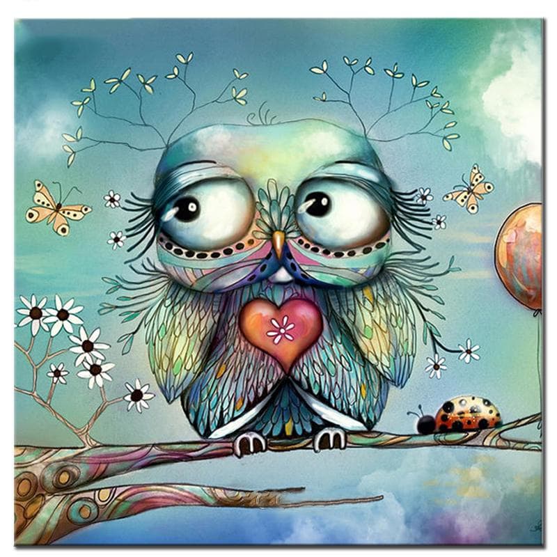 Diamond Painting Owl Full Round Diamond Embroidery Cartoon Pictures of Rhinestones Home Decoration 30x30CM