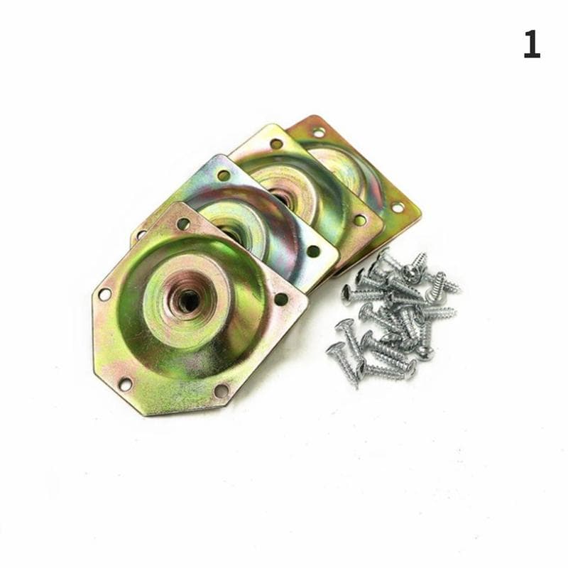 Angled Legs Fixing Plate Bracket Furniture Table Feet Set Screws Wood Connecting silver