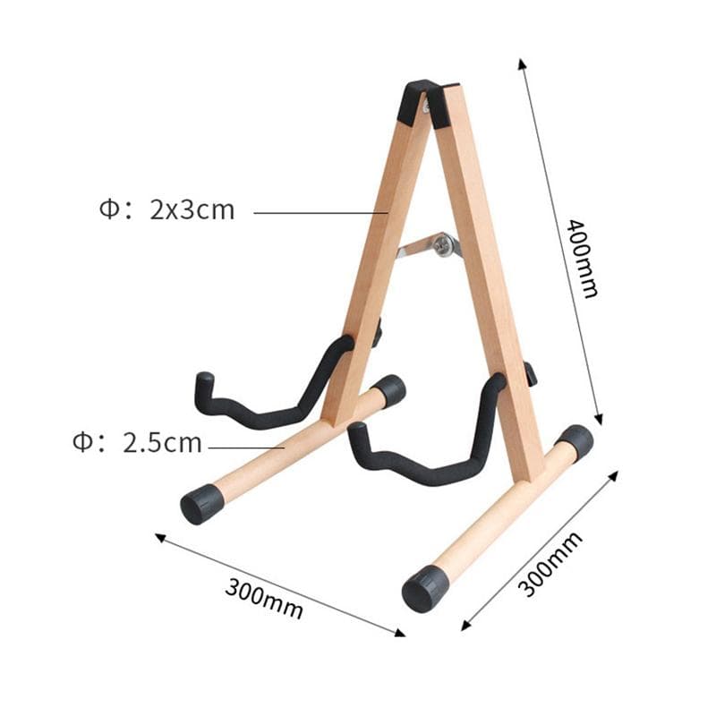 Guitar Stand Wooden Folding Floor Standing Vertical Household Bass Storage Display Holder Rack