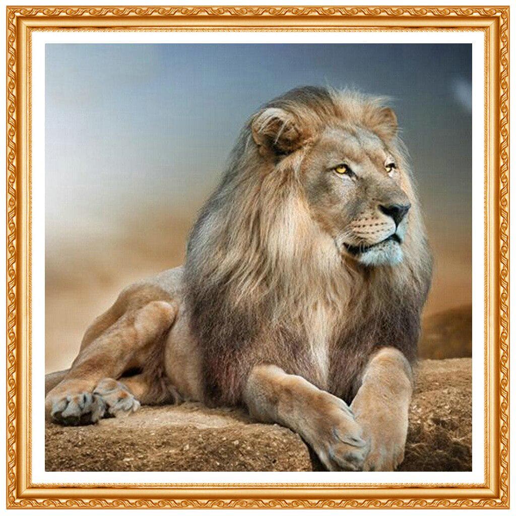 New Diamond 5D Diy Diamond Painting Cross Stitch Crystal Lion Decorative Diamond Embroidery 20X30CM