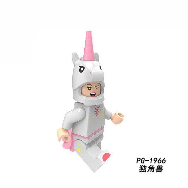 Cartoon Cute Animals Pumping Series Rabbit Cow Gingerbread man Cat Dog Dargon kangaroo deer Building Blocks Toys orange