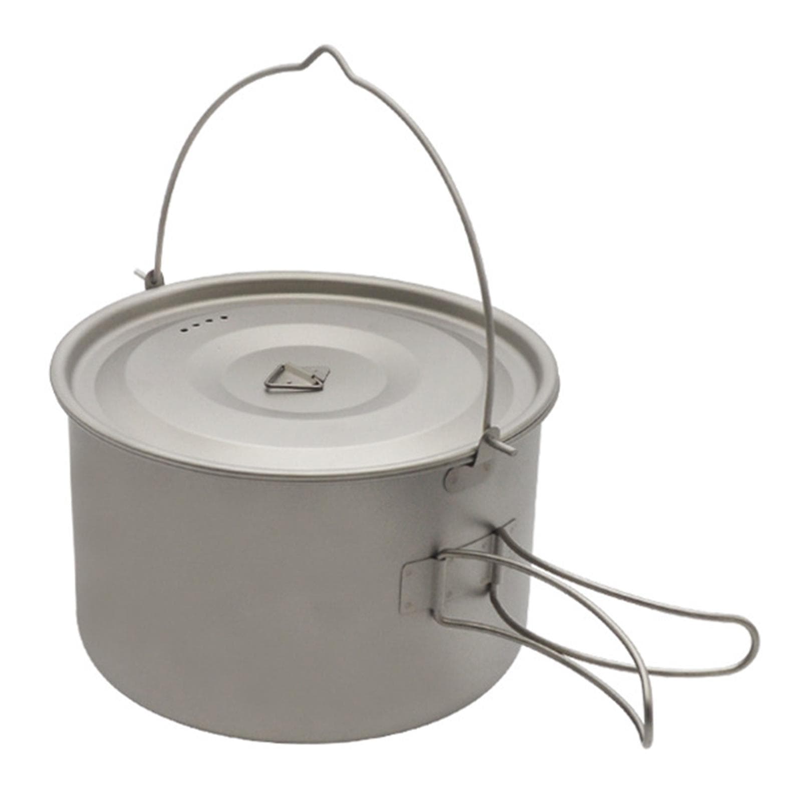 1.8L/3L Titanium Pot Ultralight Hanging Pot with Lid and Foldable Handle Outdoor Camping Hiking 1.8L