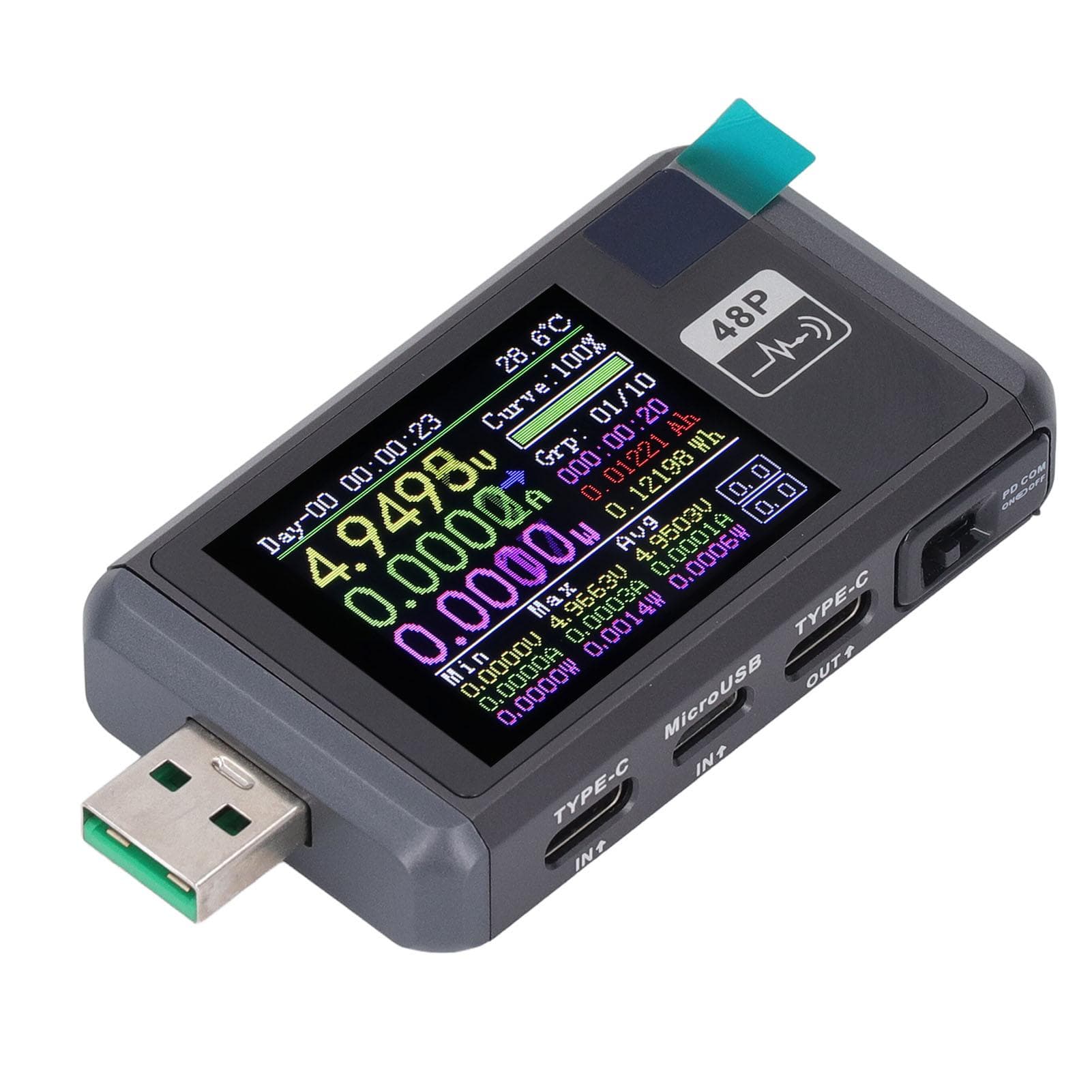 USB Multimeter 6 Digit Voltage Current Meter Battery Capacity Cable Internal Resistance Tester with