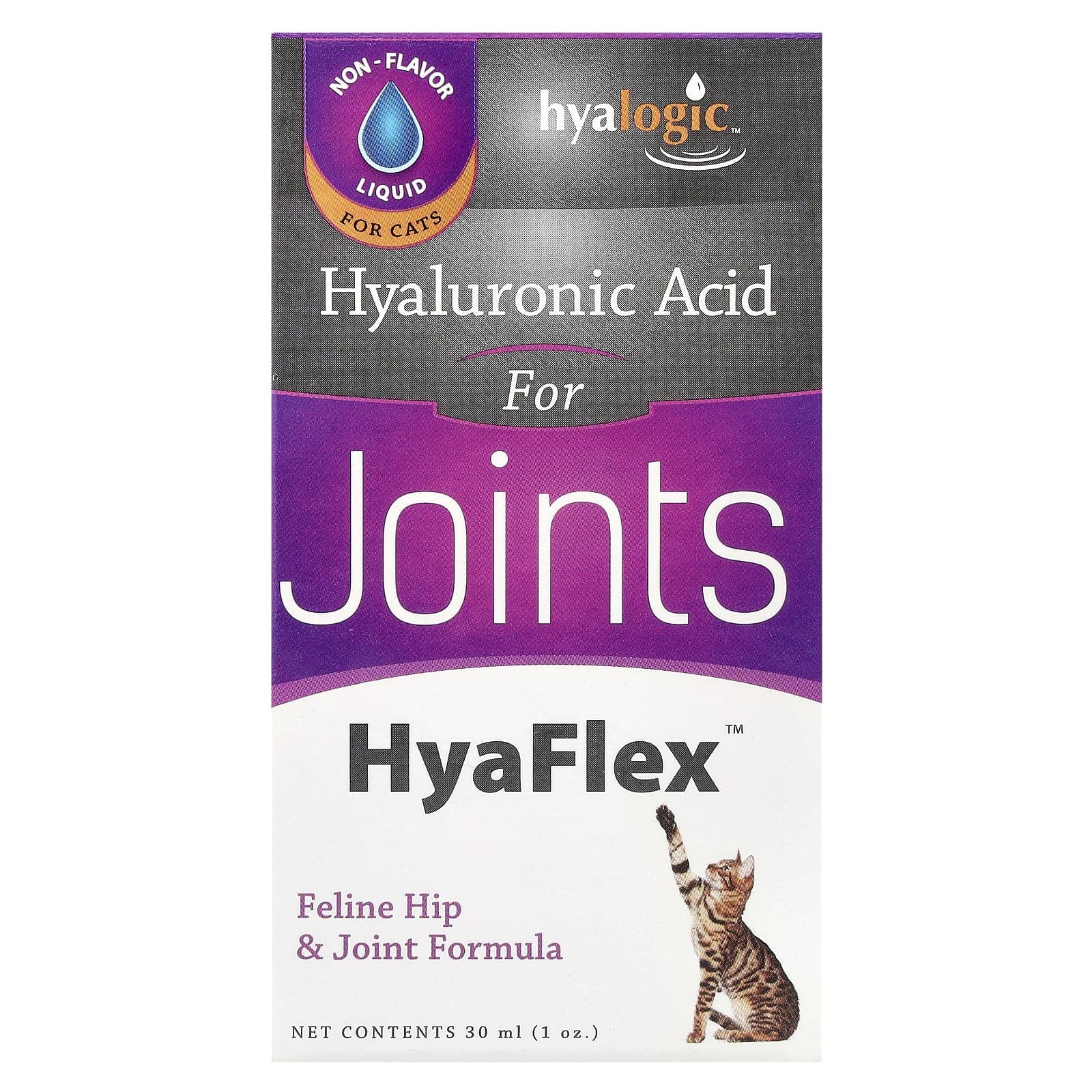 Hyalogic, HyaFlex™, hyaluronic acid for joints, for cats, 30 ml (1 oz)