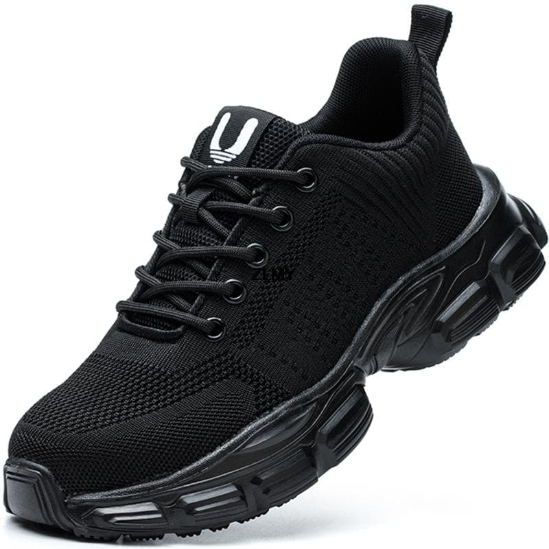 Breathable Women Safety Shoes Anti-smash Anti-puncture Steel Toe Sneaker Woman Outdoor Work Safety Boots Light Work Shoes Famale 39 black