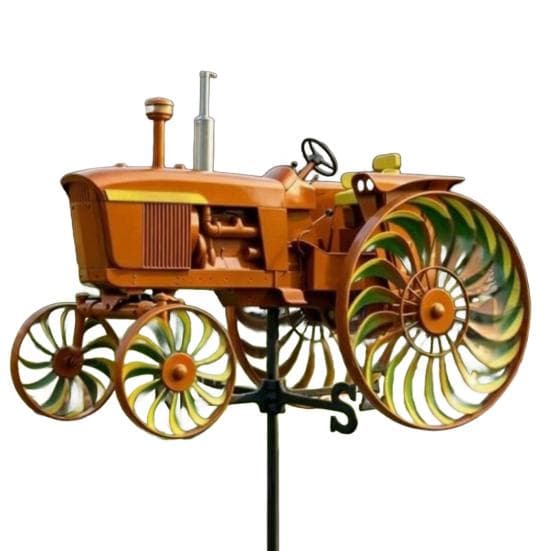 Skeleton Riding Motorcycle Wind Spinner Decoration Metal Kinetic Tractor Windmill Sculpture Outdoor Garden Yard Patio Lawn Decoration C