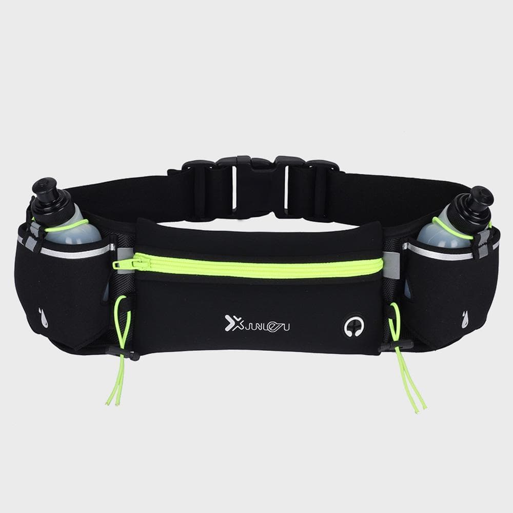 Waist Bag Running Belt with Water Bottles Phone Bag Waterproof for Sport Fitness green