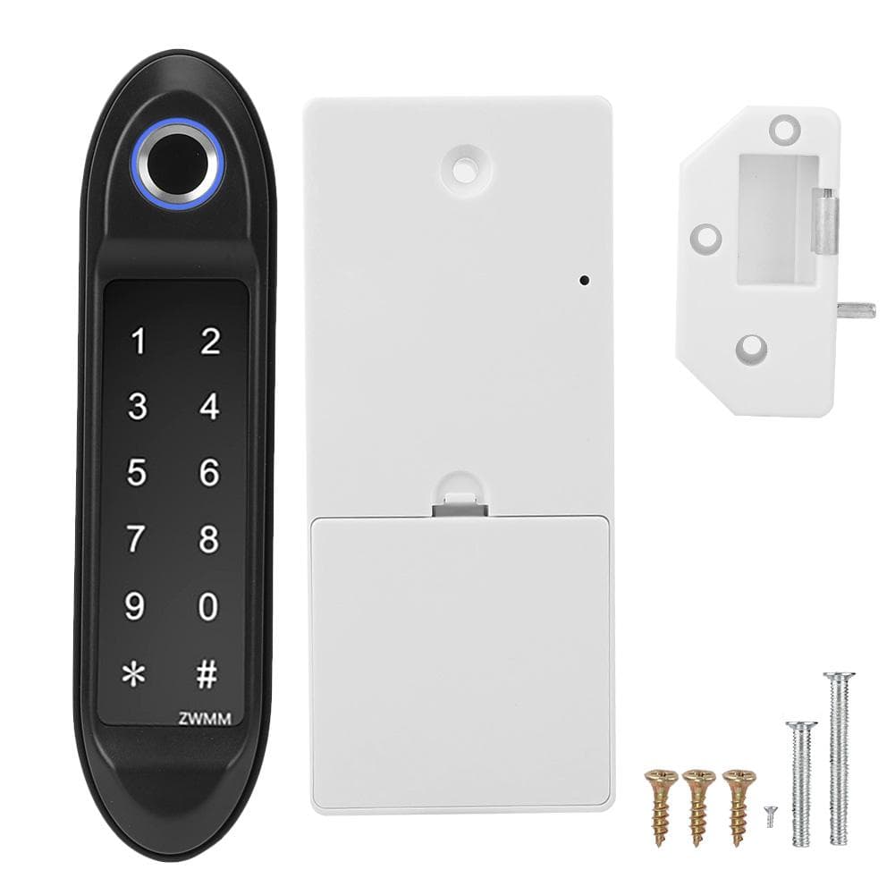 Intelligent Lock Password Biometric Fingerprint Unlock Safety for Wardrobe File Cabinet black