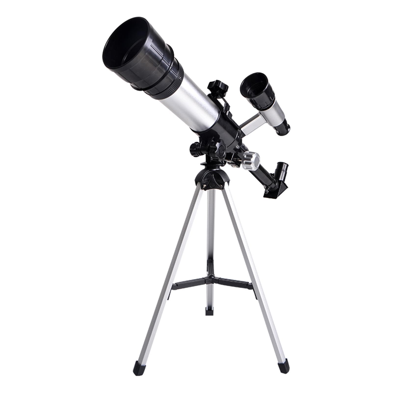 Telescopes for Kids Adults Beginners 50mm Alloy Aperture Astronomical Refractor Telescope 100mm silver