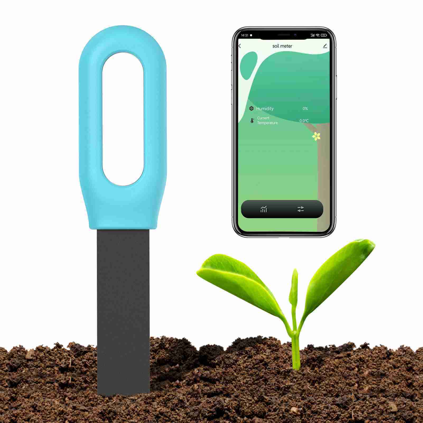 Tuya ZigBee Soil Tester Intelligent Temperature and Humidity Detector Mobilephone Tuya APP Control multicolour