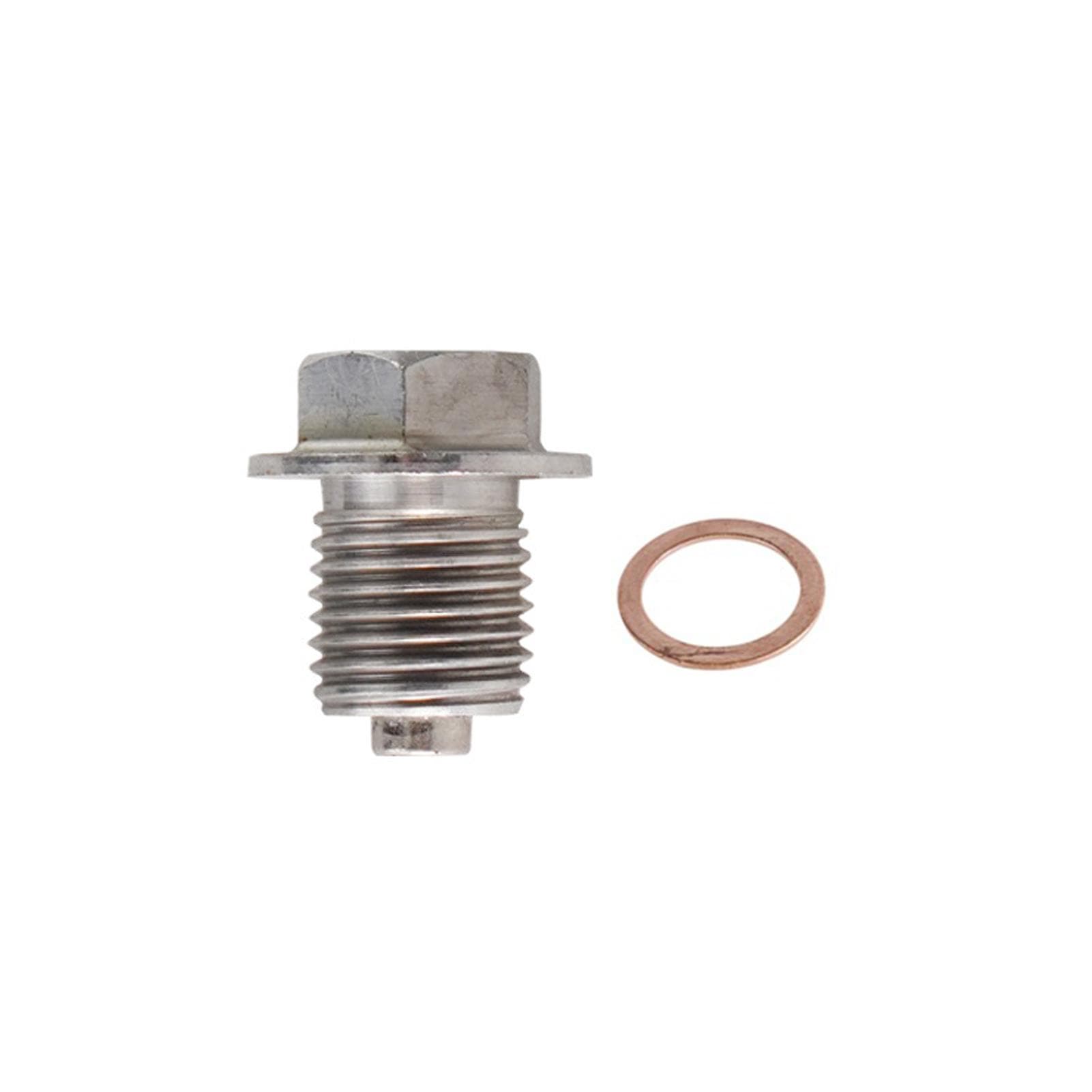 M18*1.5 Magnetic Oil Drain Plug, Stainless Steel Drain Plug with Copper Gasket Car Part Silver Type 2 silver