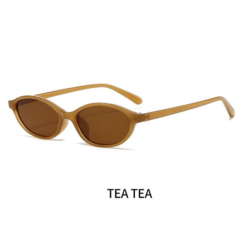 Trendy Tortoise Shell Black Oval Sunglasses Gradient Brown Lens UV400 Protection Unisex Round Frame Other