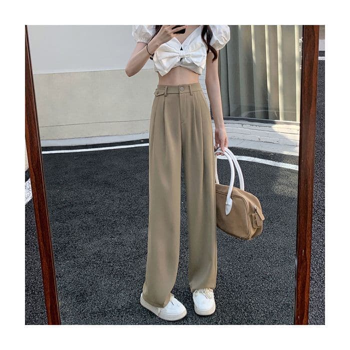 Drooping Suit Wide-leg Trousers In Summer Korean New High-waist Slimming Black Versatile Floor-moving Casual Pants 2XL