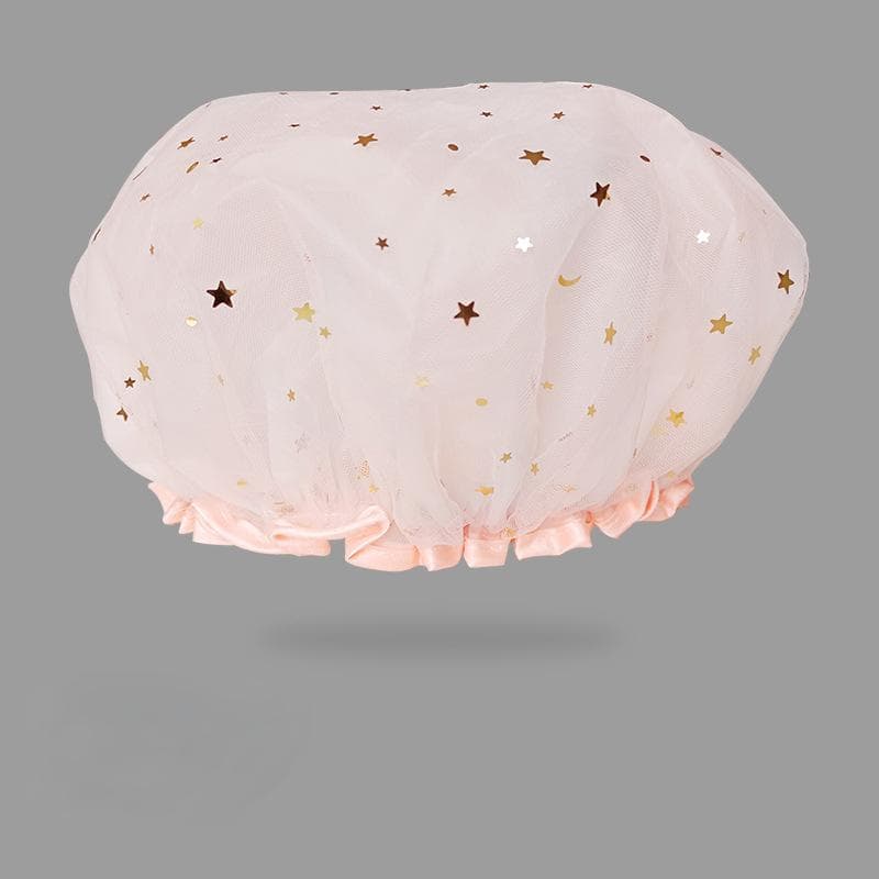 1Pcs Thick Double-Layered Shower Cap For Women Waterproof Hair Protection Bath Cap orange