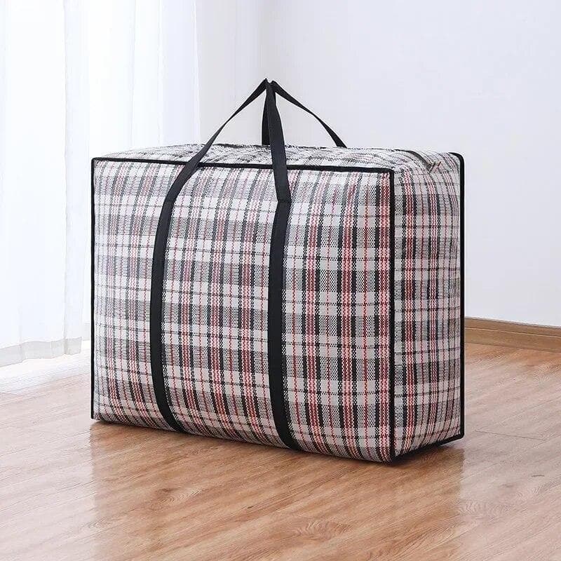 Large Capacity Woven Bag Multifunctional Luggage Packing Bag Cotton Quilt Clothing Organizer Dustproof Dormitory Moving Bag S(50x32x23) black