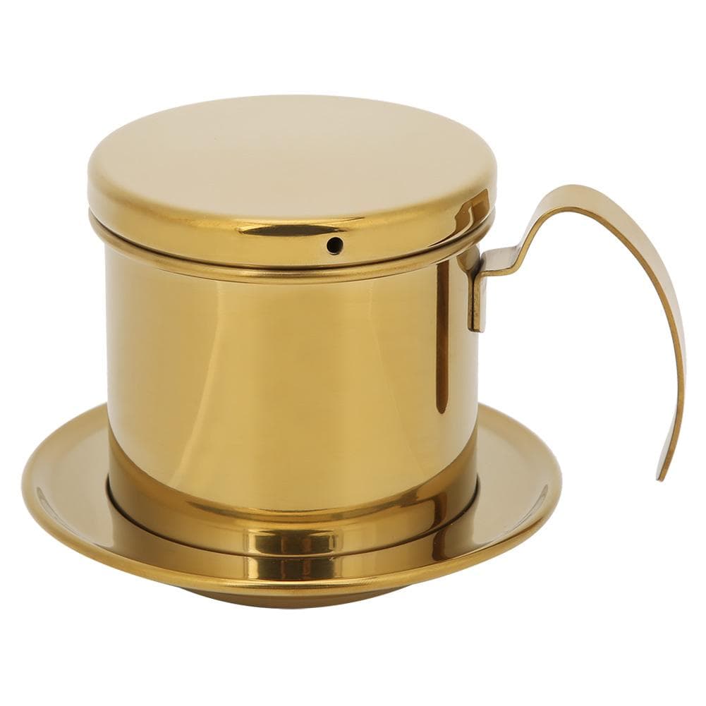 Vietnamese Stainless Steel Coffee Filter Drip Pot Maker Pot Home Kitchen Office Restaurant Cafe gold