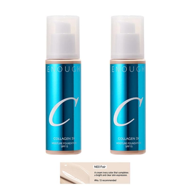 ENOUGH COLLAGEN 3X Moisture Foundation SPF 100mL (30 Options) #N00 Fair x 2PCS