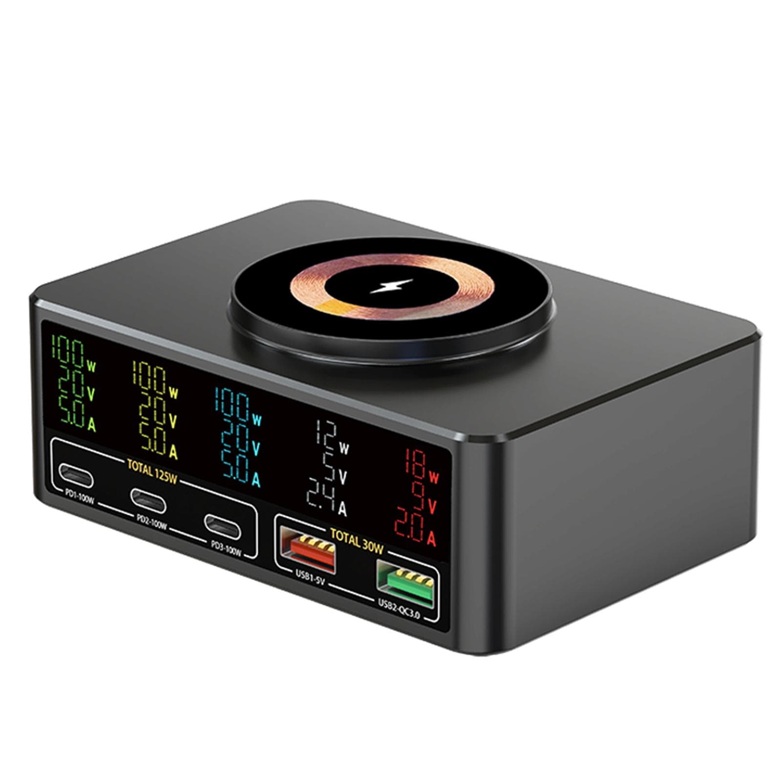 140W Power Fast Charging Hub USB Charger Station Multi Port Desktop Multi-Port USB Charging 15W AU