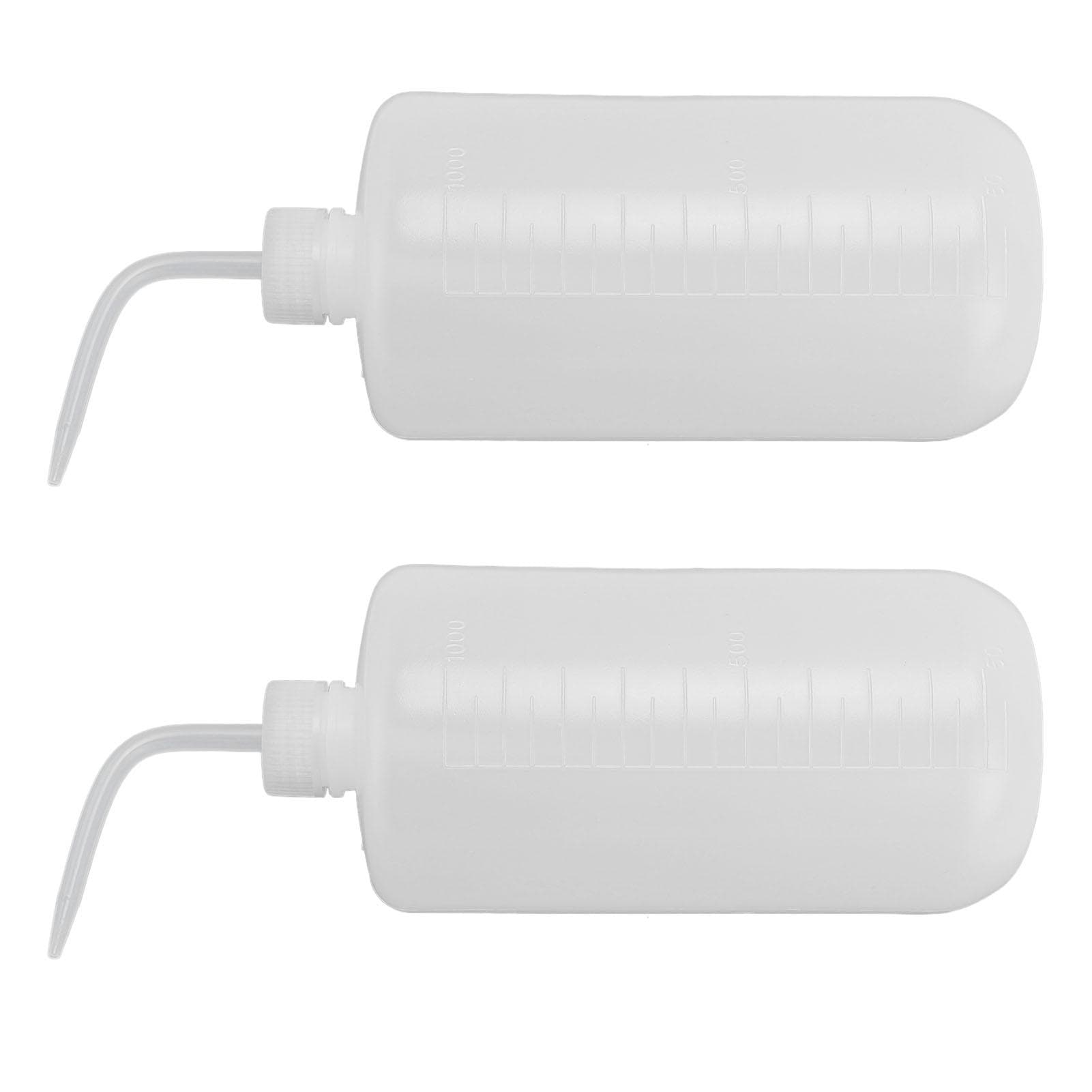 2Pcs Wash Bottle 1000ml Plastic Safety Laboratory Squeeze Tool with Narrow Mouth