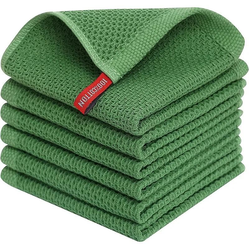 2Pcs 34*34cm Cotton Dishcloth Honeycomb Towel Ultra Soft Absorbent Hand Towel Wash Cloth Household Kitchen Cleaning Cloth Tool