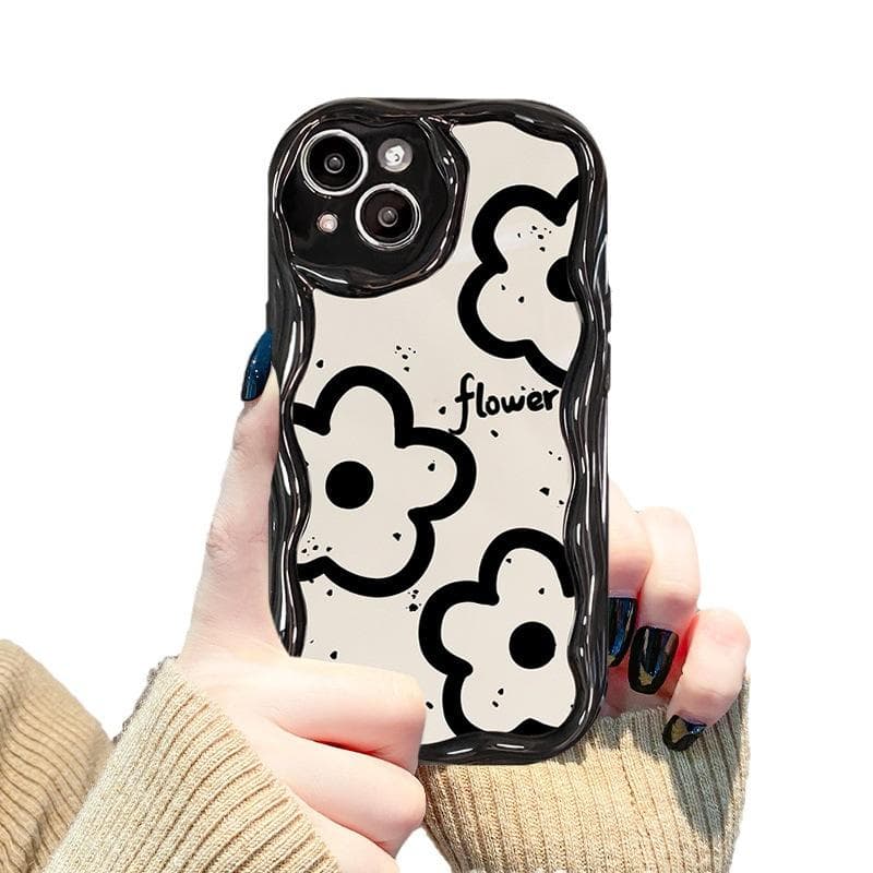 Applicable To Apple 14promax Mobile Phone Case for Women's IPhone 13 Simple Lines Flower Chain 12mini Soft iPhone 6s Plus