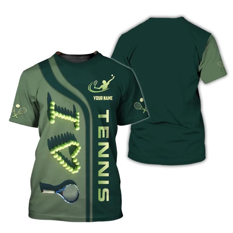 Custom Name Tennis T-shirt Men 3d Printed Personalized T Shirts Sports Player Short Sleeve Tops Summer Round Neck Tee Shirt L