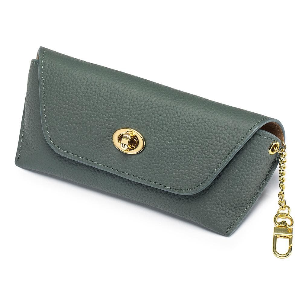 Genuine Leather Reading Glasses Bag Case for Man Women Student Sunglasses Storage Holder Pouch Eyeglasses Box Eyewear Protector green