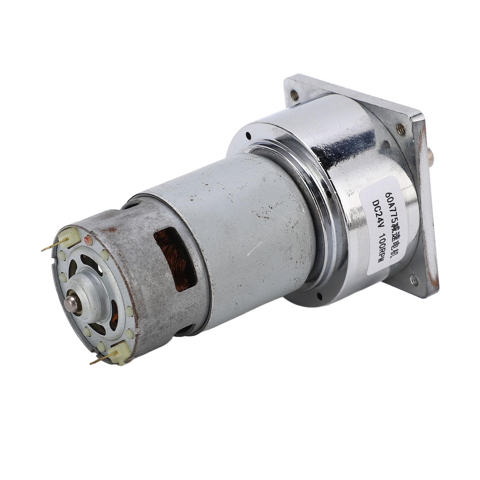 Gear Motor DC 24V 3.8A Speed Reduction Self Locking Reversible Worm Geared Motor for Machine 100RPM