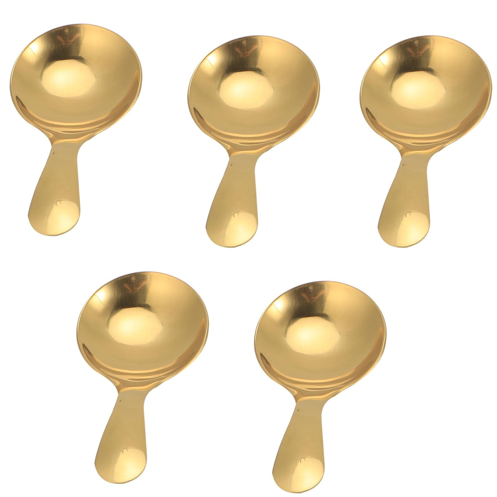 5Pcs 304 Stainless Steel Ice Cream Scoop Tea Dessert Spoon Cream Kitchen UtensilsGold gold