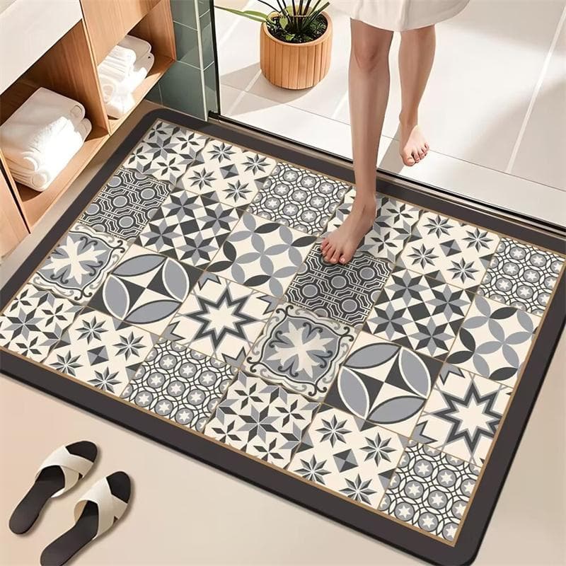 Super Absorbent Bath Floor Mat Anti Slip Bathroom Carpet Toilet Carpet Door Foot Mats Bath Non-slip Rubber Shower Rug Pad 40×60cm
