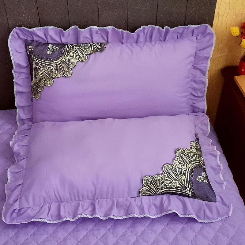 1 Pair Pack Lace Pillowcases, European Ruffle Pillowcases, Lace Envelope Pillowcases, Pillowcases Without Inserts 48x74cm pair - without pillow core