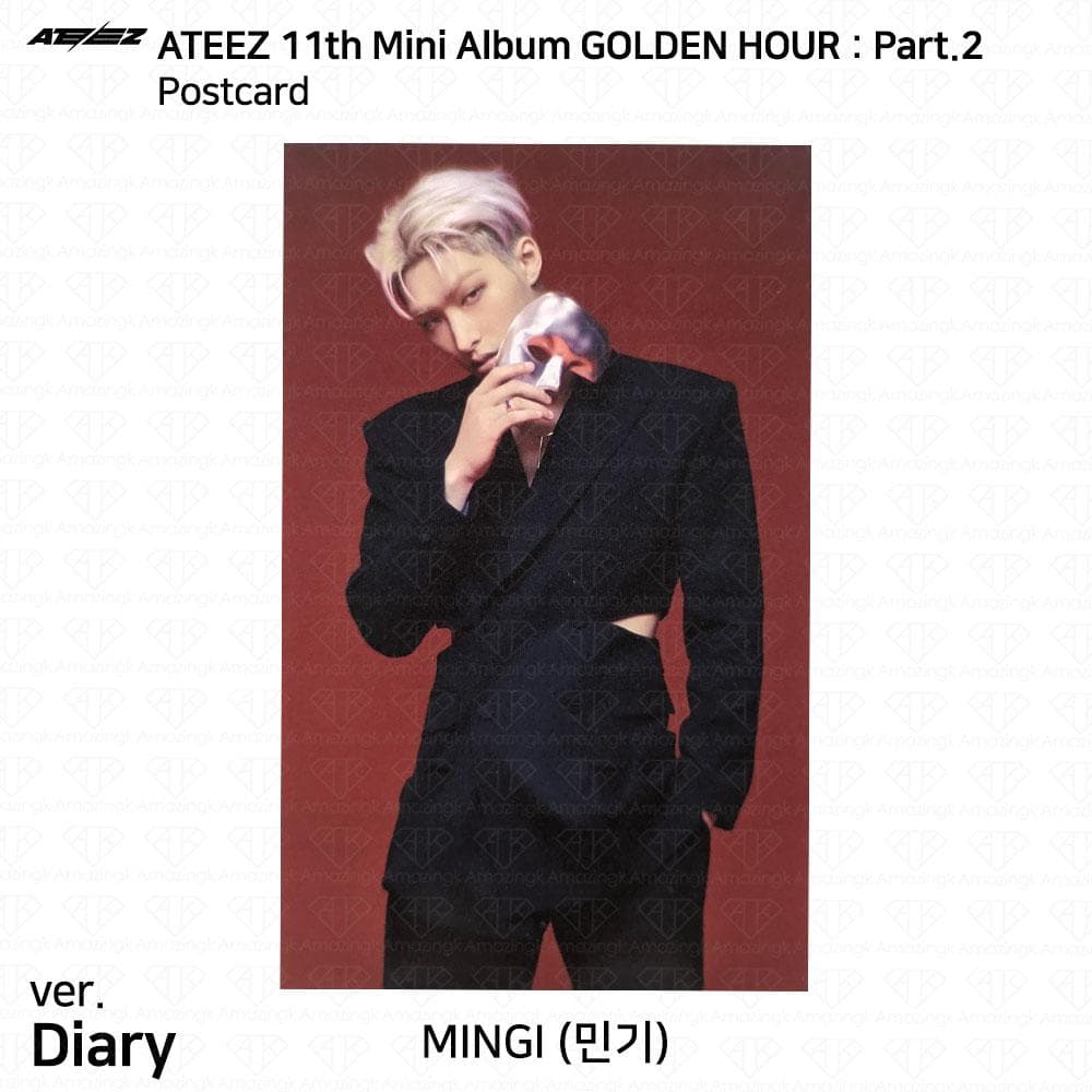 ATEEZ The 11th Mini Album Golden Hour Pt.2 To Diary For Ver Photocard Postcard Mingi - Diary Postcard